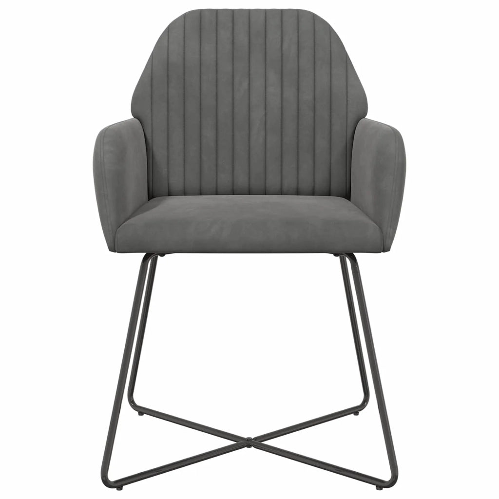 Sedie da pranzo 2 pz Velluto Grigio Scuro 55 x 50 x 84 cm 42034367