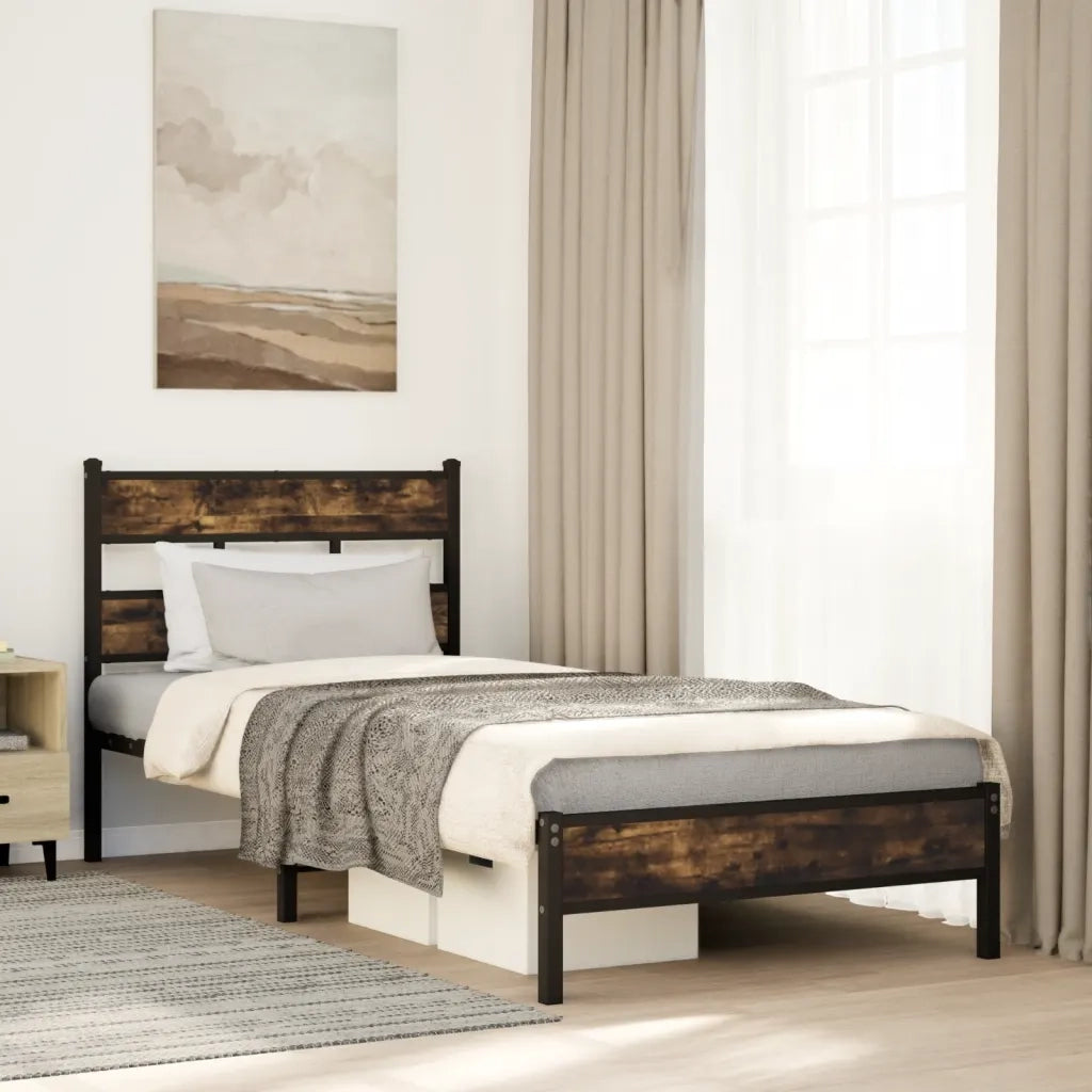 Giroletto senza Materasso con Testiera Rovere Sonoma 100x200 cm