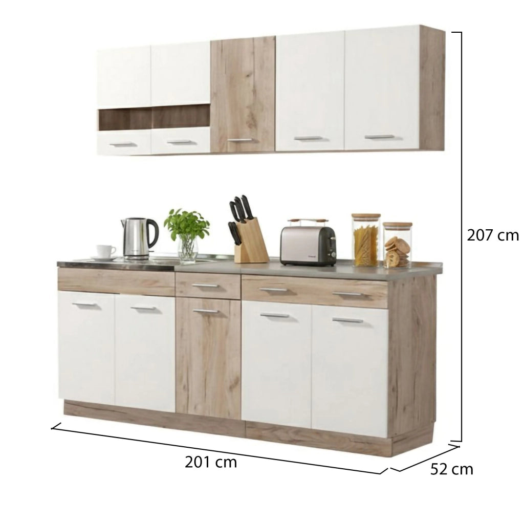 Cucinino Bornago, Cucina 2 Cassetti, Elettrodomestici non inclusi, Bianco