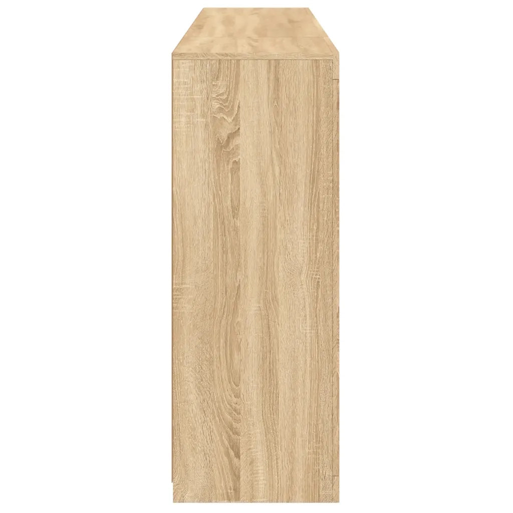 Credenze con Luci LED 3 pz | Madia | Buffet da pranzo | Armadio da pranzo Rovere Sonoma in Legno Multistrato