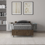 Letto singolo contenitore 80x200 noce Nuamo