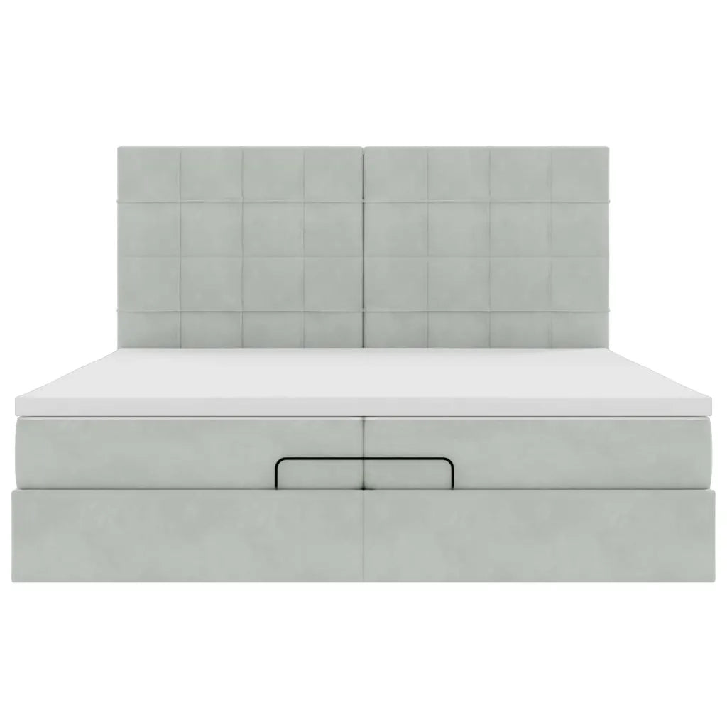 Struttura Letto Pouf con Materassi 200x200 cm Velluto 3313493