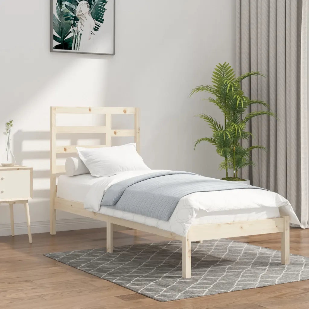 Giroletto-Struttura Letto in Legno Massello 90x190 cm Single 637155
