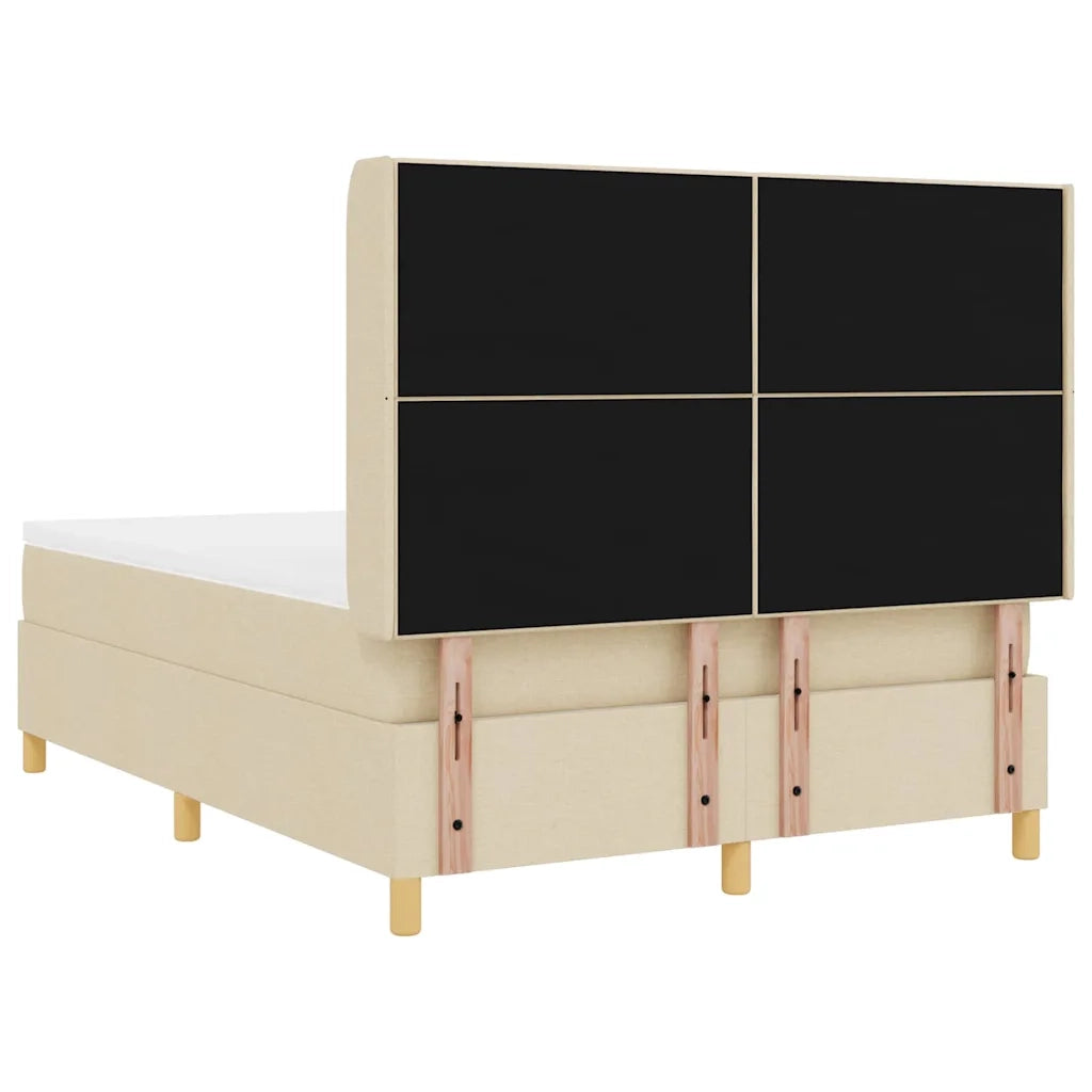 Letto a molle con cuscino Crema 140 x 200 cm Tessuto 3343698