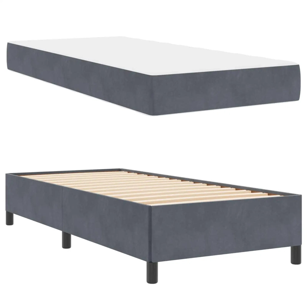 Struttura del letto Grigio scuro 100 x 200 cm Tessuto 3399043