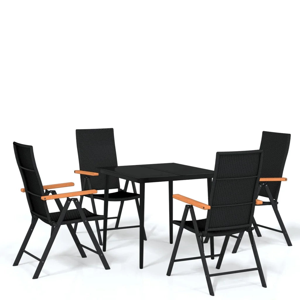 Set da Pranzo da Giardino 5 pz Nero 3099120