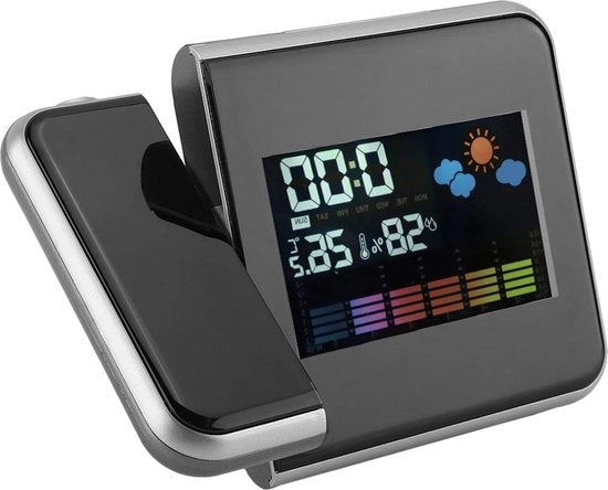 Proiettore di Clima Multifunzionale Ricarica USB Digitale Interno Esterno (nero)