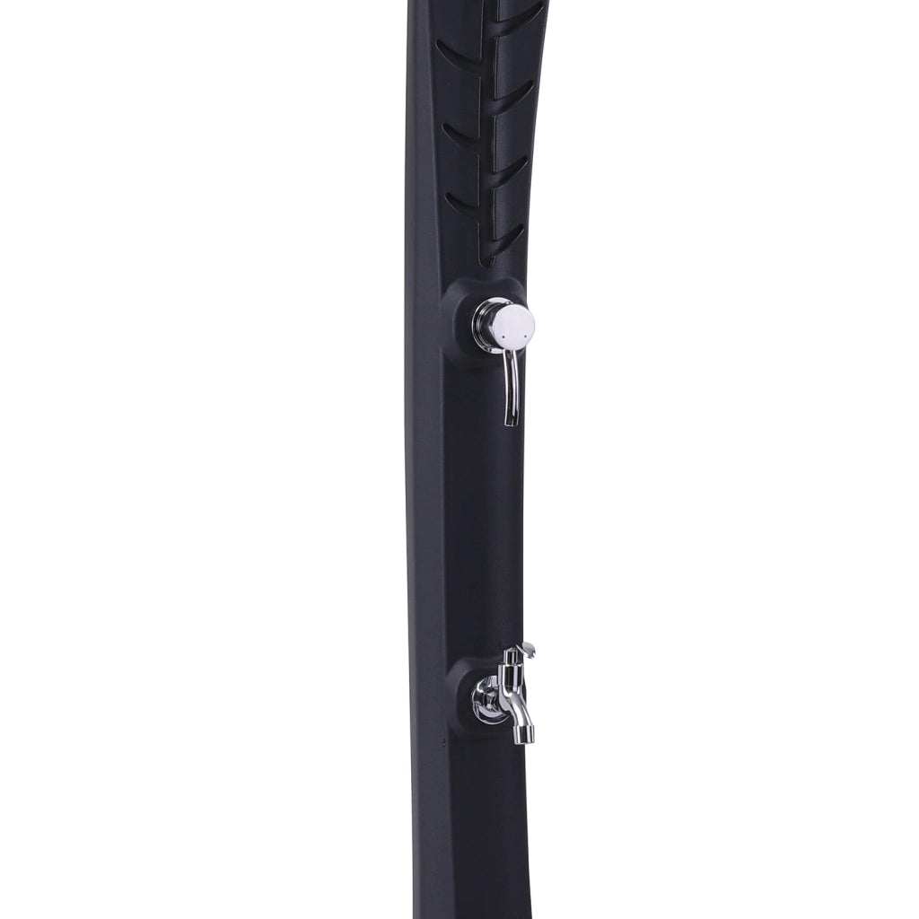 Doccia Per Esterno Nera in Polietilene HD con Design Foglia Di Palma Serbatoio 35 Litri Soffione Anticalcare e Miscelatore Monocomando STARMATRIX LEAFAGESS0930BLACK