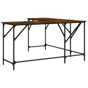 Scrivania da ufficio postazione di lavoro mobile per computer studio rovere affumicato 149 x 149 x 75 cm legno ingegnerizzato marrone 02_0023588
