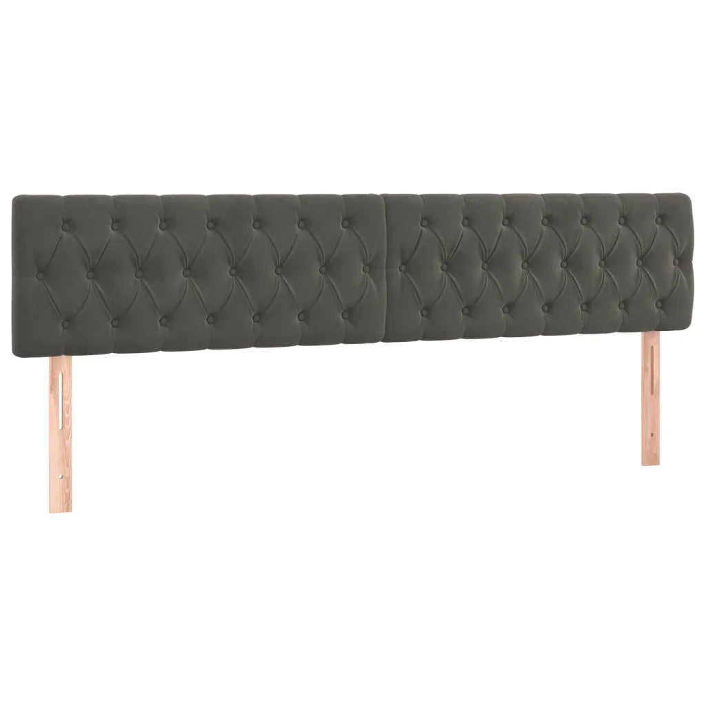 Letto a Molle Materasso e LED Grigio Scuro 120x190cm in Velluto