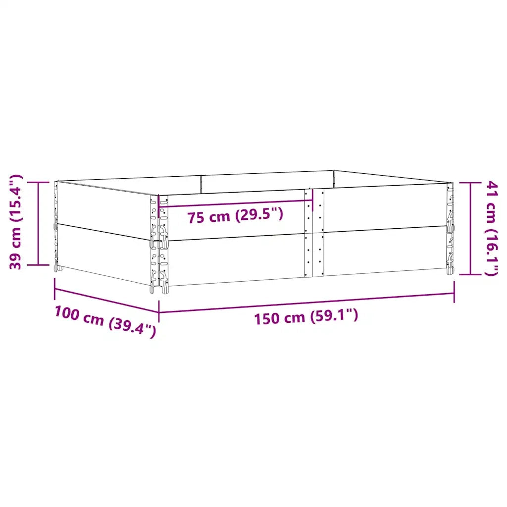 Fioriera | Cassetta per fiori | Vaso da Giardino 150x100 cm in Legno Massello di Pino