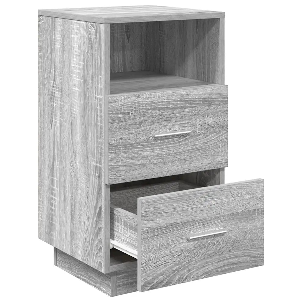 Comodini 2 pz con 2 Cassetti Grigio Sonoma 36x36x68 cm 858589