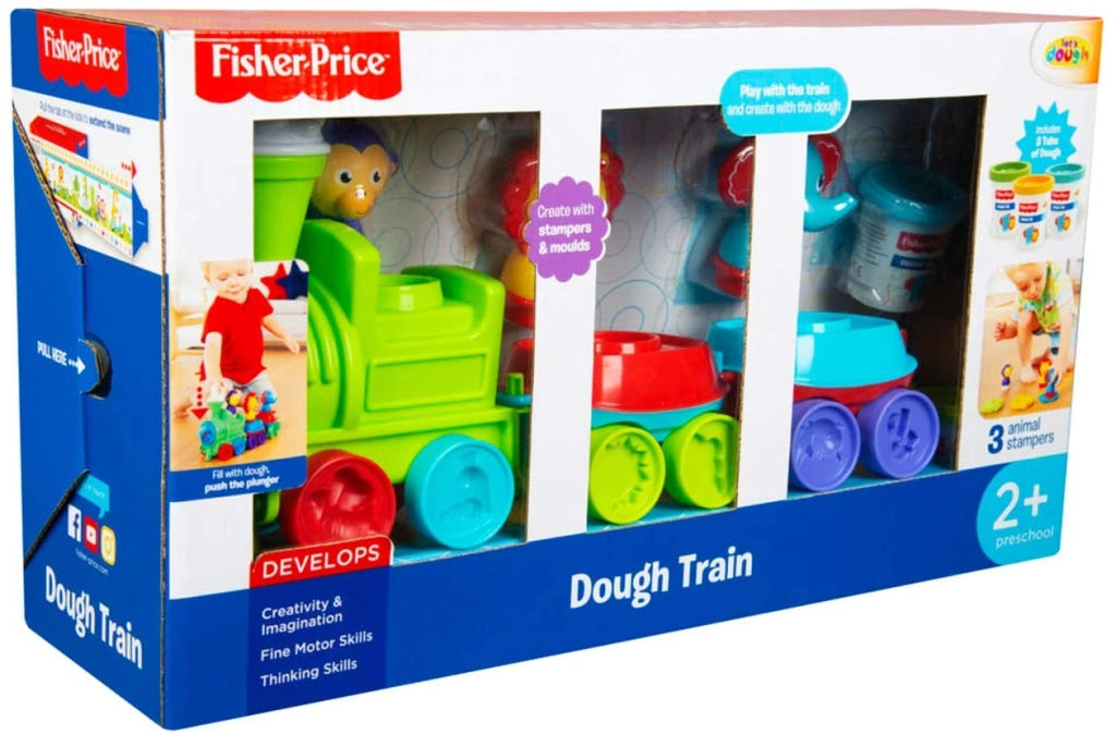 SET TRENO GIOCATTOLO CON PASTA MODELLABILE STAMPINI E FORMINE 2+