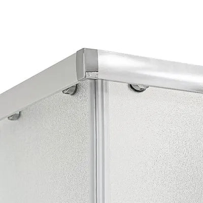 Box doccia 80x80 angolare doppio scorrevole con vetro temperato opaco e profili cromo Geo