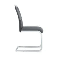 Set di 2 Sedie moderne per sala da pranzo, con schienale alto, in PU e tessuto, per Cucina e ufficio, Grigio