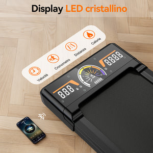 Tapis Roulant Pieghevole 10 km/h, Inclinazione Automatica 9%, Motore 3.0 CV Silenzioso con Bluetooth - RATTANTREE