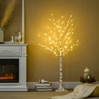 Albero di Natale Bianco con Luci LED e 12 Rami per Interni ed Esterni, in PP e Metallo, 22x22x150 cm