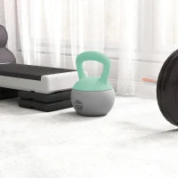 Kettlebell da 12 kg con impugnatura antiscivolo 21 x 21 x 30 cm, Grigio e verde