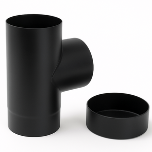 Raccordo a t arredo tappo ispezione raccolta 90° canale fumo stufa a pellet *** misura Ø 150 mm, confezione 1