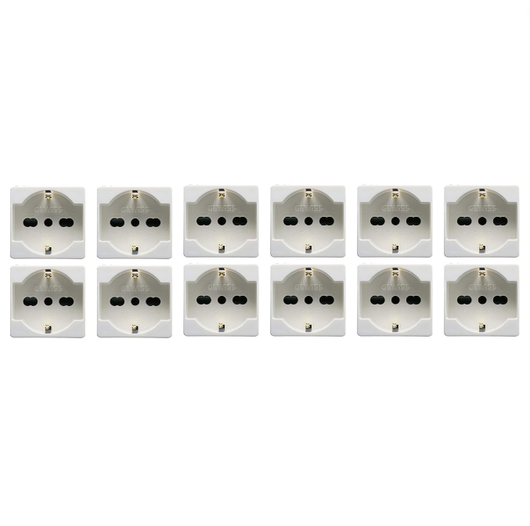 Presa schuko bivalente standard tedesco italiano serie gewiss gw20246 pezzi 12