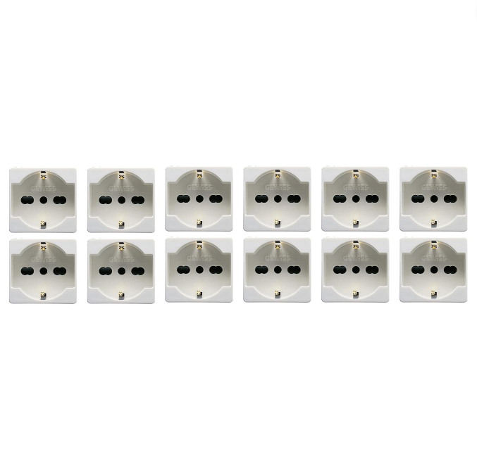 Presa schuko bivalente standard tedesco italiano serie gewiss gw20246 pezzi 12