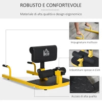 Macchina per Squat 3 in 1 Regolabile con Piedini Antiscivolo, 50x97x44.5-56.5cm, Giallo