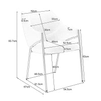 Sedia da pranzo con braccioli, tessuto Sherpa, cuscino del sedile spesso, schienale ergonomico, 52.5×48×83.7 cm,Beige
