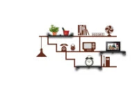 Sticker Da Muro Home Con Mensole Cm 120X60