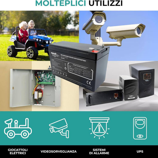 Mach power batteria al piombo 12v 7ah vrla agm ricaricabile per ups e allarmi