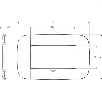 Vimar 19684.52 arkè placca round 4m legno serie civile design naturale italiano