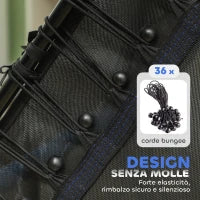 Tappeto Elastico per Bambini con Ingresso a Cerniera e Pali Imbottiti, in Acciaio, PP e EPE, Ø163.5x190 cm, Blu