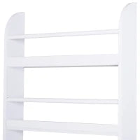 Libreria da Parete con 4 Ripiani in Legno Bianco Impermeabile, Carico Massimo 30kg (59cm x 12cm x 113cm)