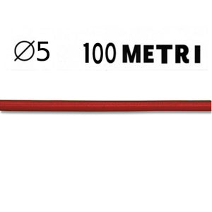 Corda elastica color diametro 5 mm rossa bobina da 100 metri nautica