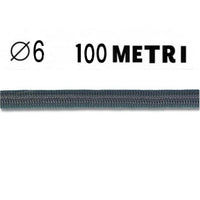Corda elastica diametro 6 mm nera in bobina da 100 metri nautica