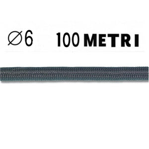 Corda elastica diametro 6 mm nera in bobina da 100 metri nautica
