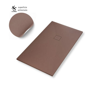 Piatto doccia mineral marmo resina antiscivolo spessore 4 cm *** misure l100 x p70 x h4 cm, confezione 1