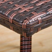 Tavolino in Rattan Sintetico, Tavolino da Esterno Piccolo, per Giardino, Terrazzo Impermeabile Marrone 90x50x35cm