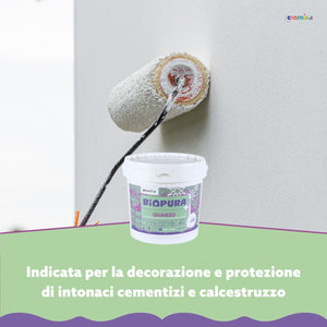 Pittura quarzo antialga interni esterni finitura opaca linea biopura cromika *** formato 5 lt, confezione 1