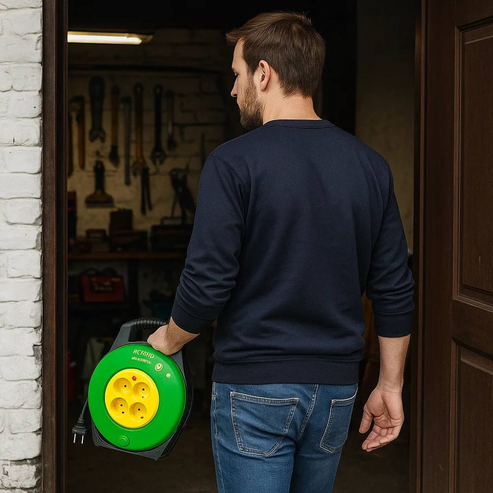 Avvolgicavo ecova 32116 5 metri con 4 prese universali