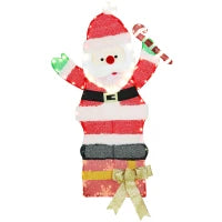 Decorazione natalizia con 97 LED, a forma di Babbo Natale con struttura in acciaio