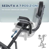 Cyclette Pieghevole con Schienale, Bande Elastiche e 8 Livelli di Resistenza Regolabile, Cyclette da Casa Silenziosa con Display LCD, Sensore di Frequenza Cardiaca, Porta Cellulare e Ruote