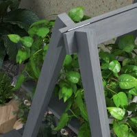 Portapiante Verticale 3 Livelli a Doghe, in Legno di Abete, 100x36x112 cm, Grigio