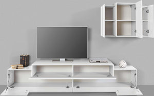 Parete attrezzata bianca design moderno porta TV pensile Stady WH