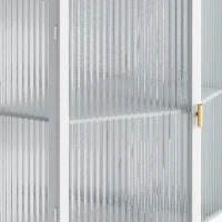 Armadio angolare con anta in vetro, ripiano regolabile e design moderno per bagno, soggiorno, camera da letto, 56,5×42,5×80 cm, Bianco