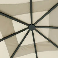 Gazebo da Giardino 3x3m in Alluminio e Acciaio con Prese d'Aria, Zanzariera e Tende, Cachi