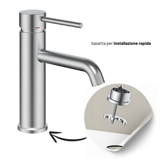 Miscelatori bagno lavabo e bidet serie jazz con leva in metallo e piletta facile installazione *** finitura- nickel s...