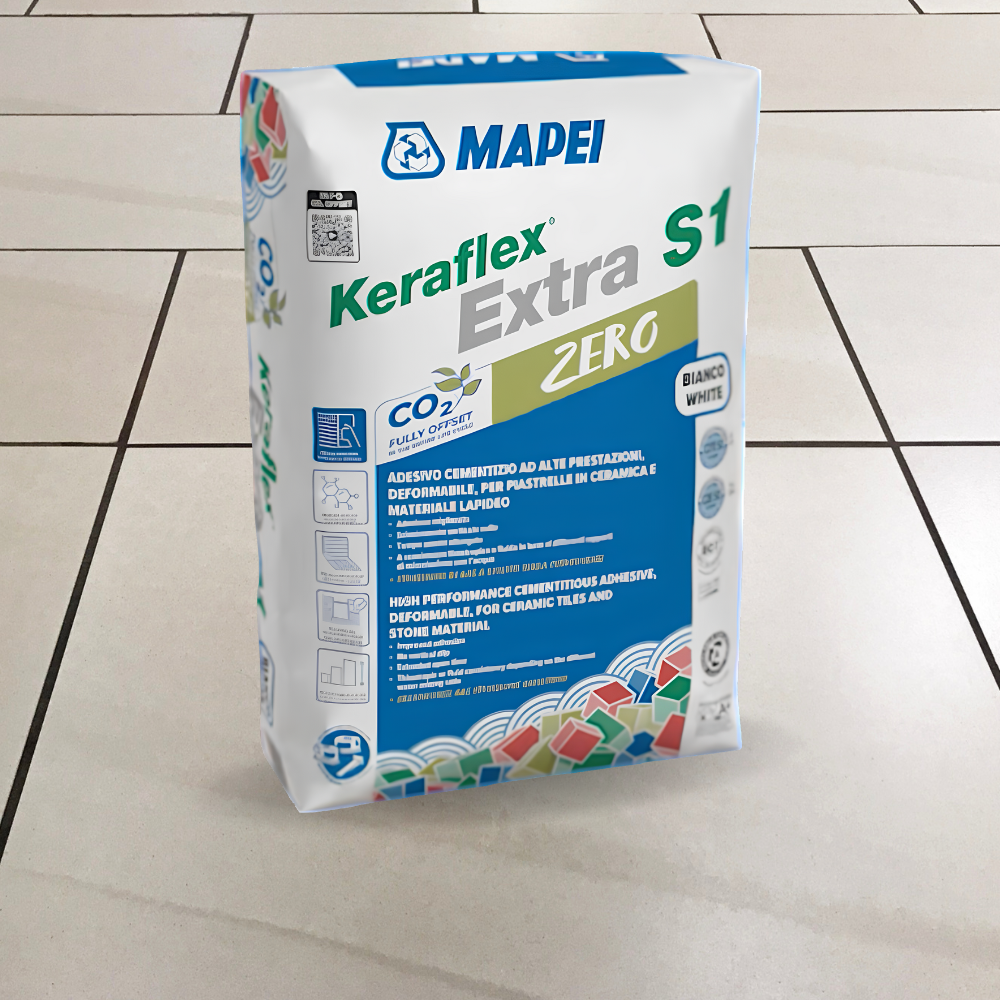 Adesivo piastrelle keraflex extra s1 colore bianco mapei - sacco 23 kg