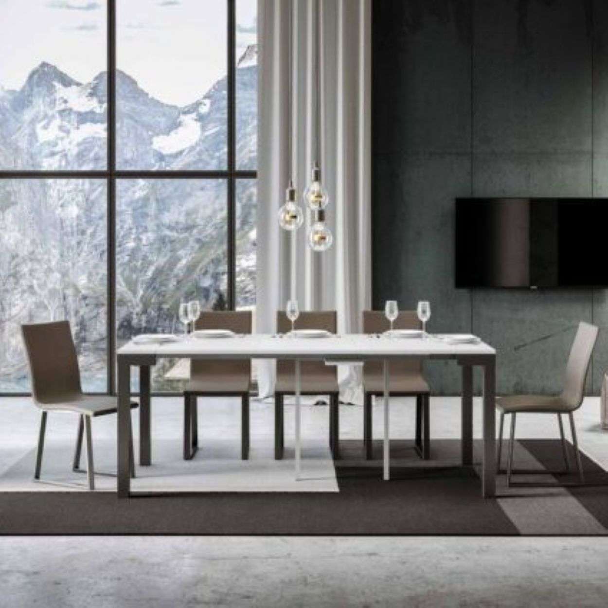 shopinnovativo- Consolle allungabile 90x40/196 cm Everyday Small Evolution bianco frassino telaio e gambe antracite