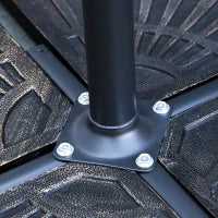 Ombrellone da Esterni 3x2.5 m Decentrato Rosso Scuro, in Poliestere Anti-UV e Acciaio con Manovella