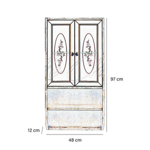 Pensile colore avorio decapè a doppia anta bagno multiuso